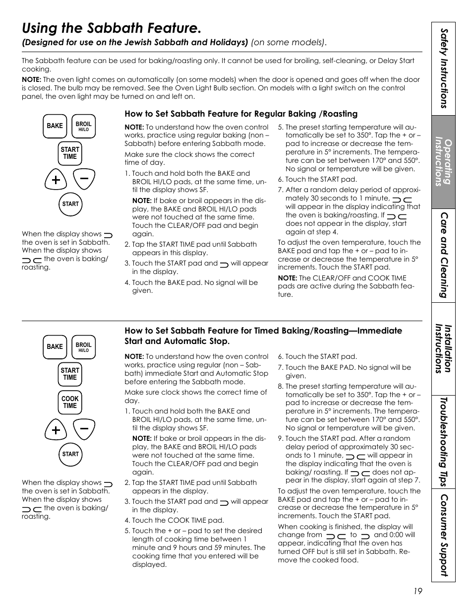 Using the sabbath feature | Summit REX242W User Manual | Page 19 / 48