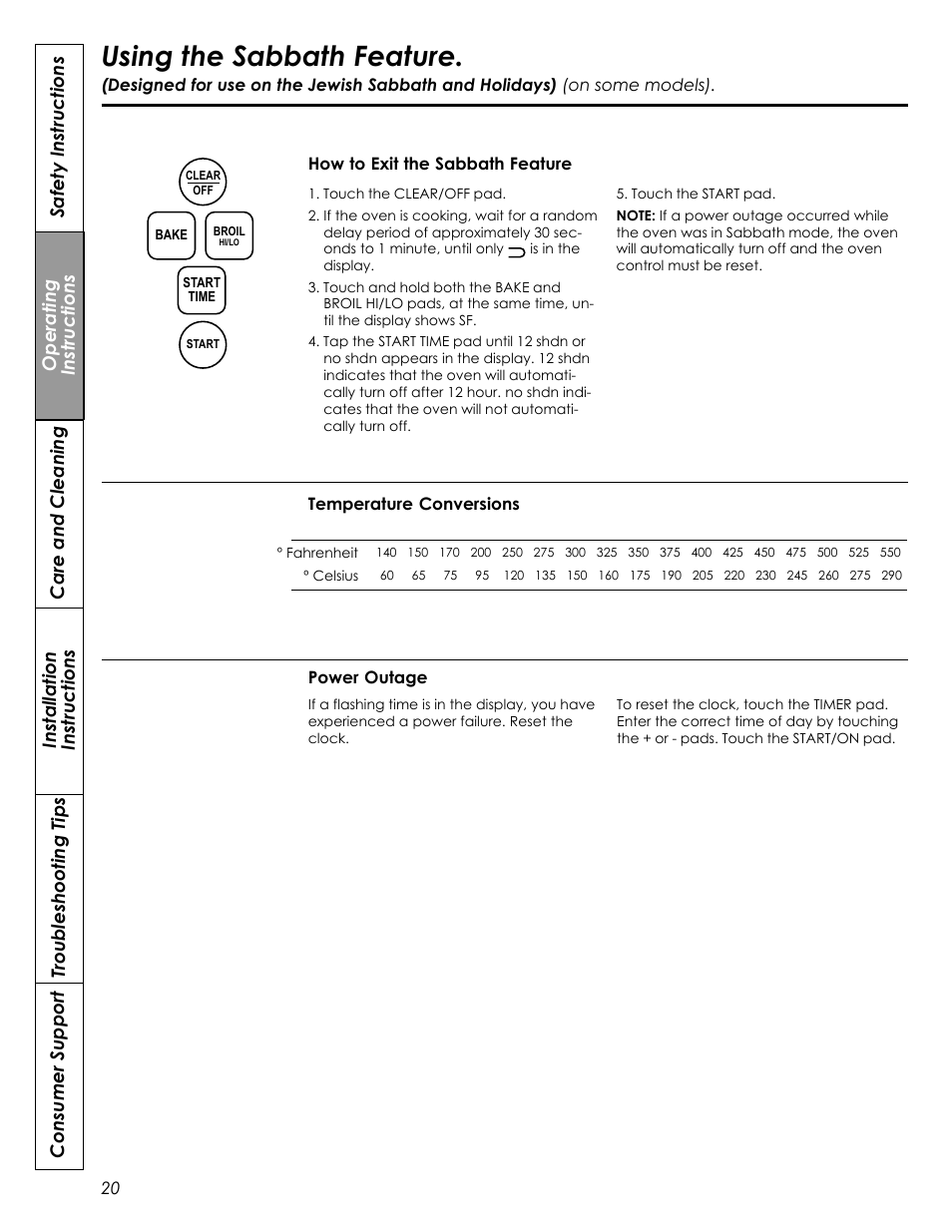 Using the sabbath feature | Summit REX242W User Manual | Page 20 / 48
