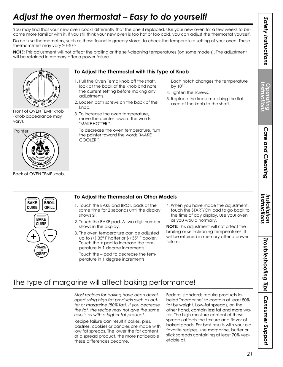 Adjust the oven thermostat – easy to do yourself | Summit REX242W User Manual | Page 21 / 48