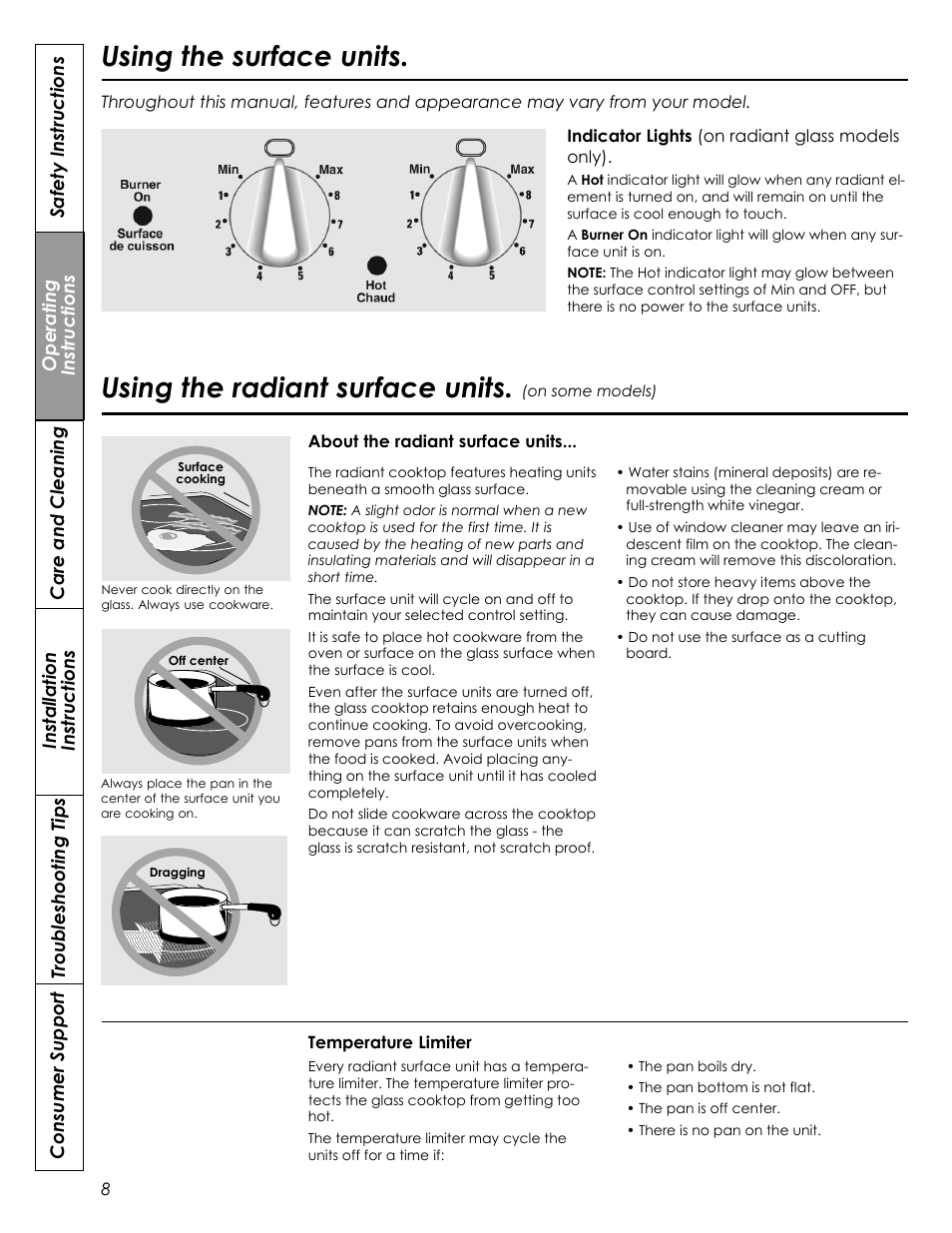 Using the radiant surface units, Using the surface units | Summit REX242W User Manual | Page 8 / 48