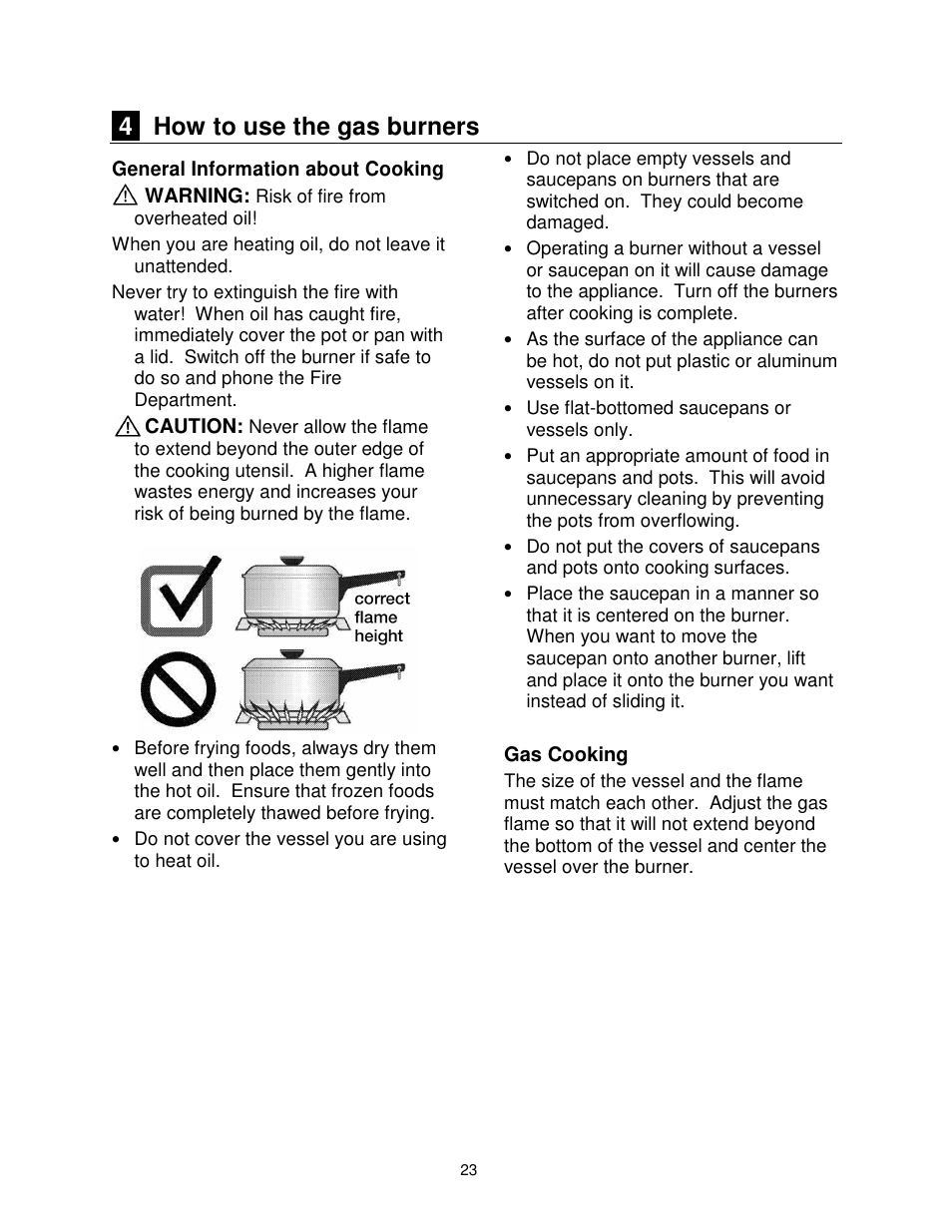 4 how to use the gas burners | Summit PRO24G User Manual | Page 24 / 37