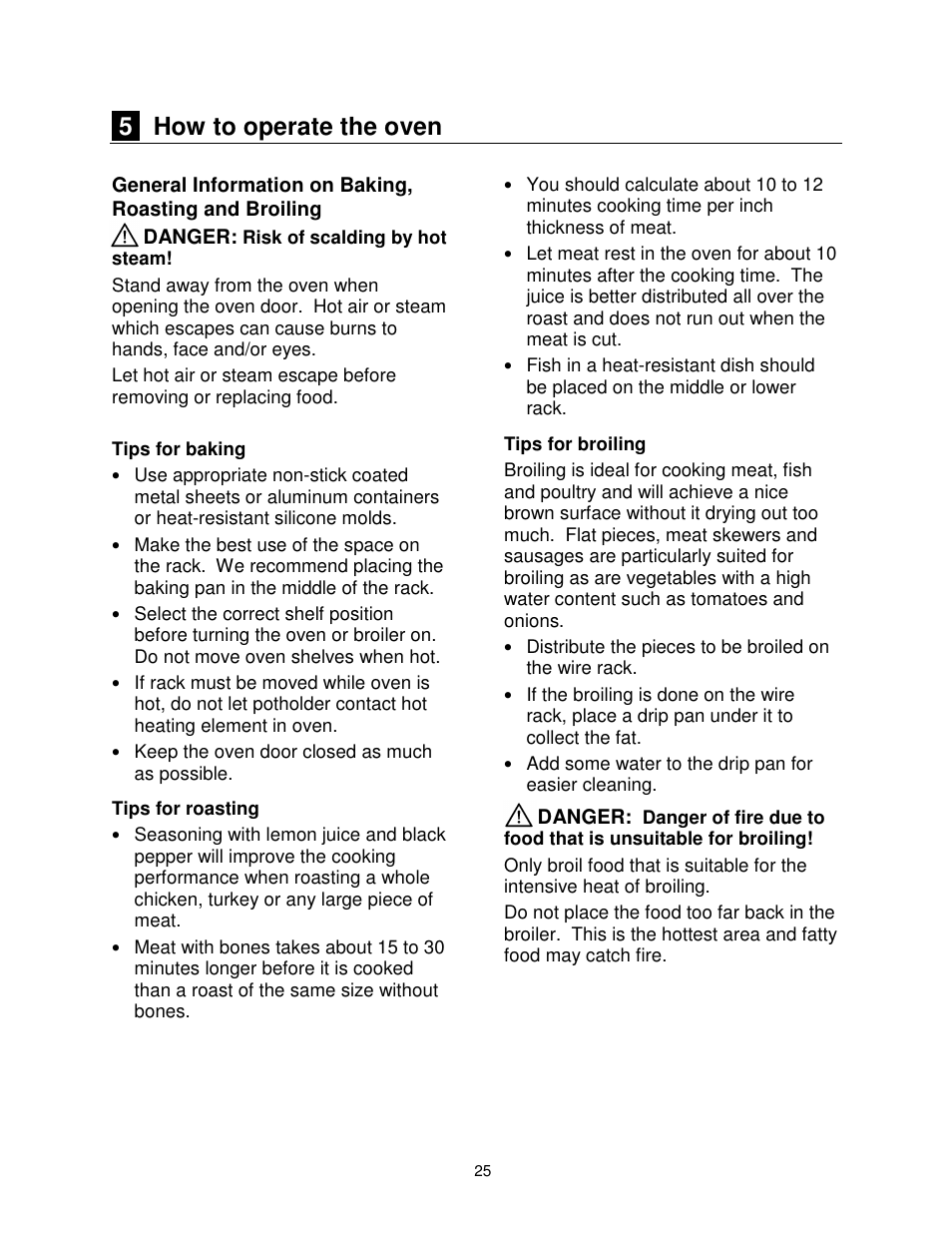 5 how to operate the oven | Summit PRO24G User Manual | Page 26 / 37