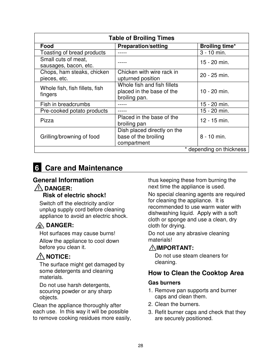 6 care and maintenance | Summit PRO24G User Manual | Page 29 / 37