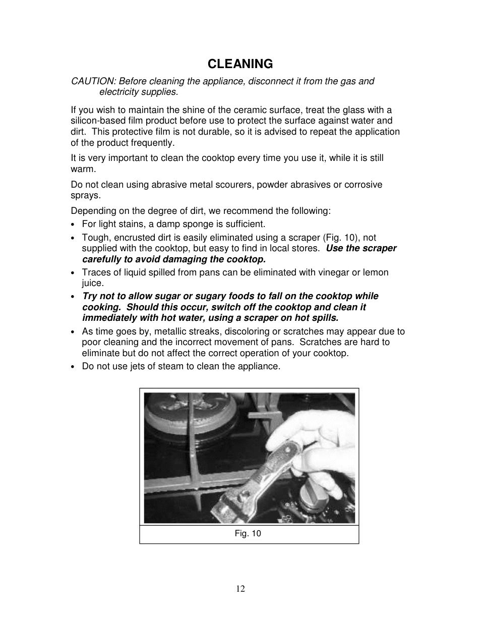 Cleaning | Summit GC424BGL User Manual | Page 13 / 16