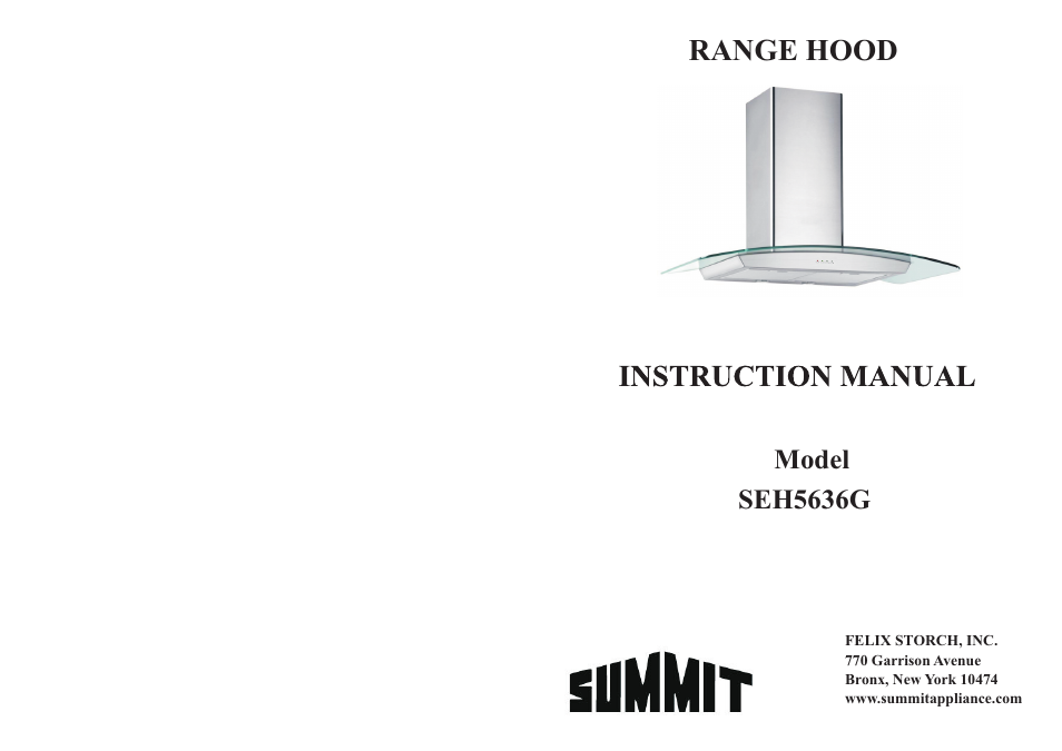 Summit SEH5636G User Manual | 12 pages