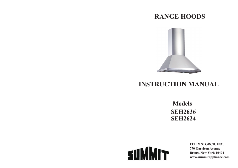 Summit SEH2624 User Manual | 12 pages