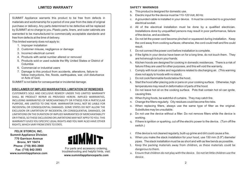 Summit SEH2624 User Manual | Page 3 / 12