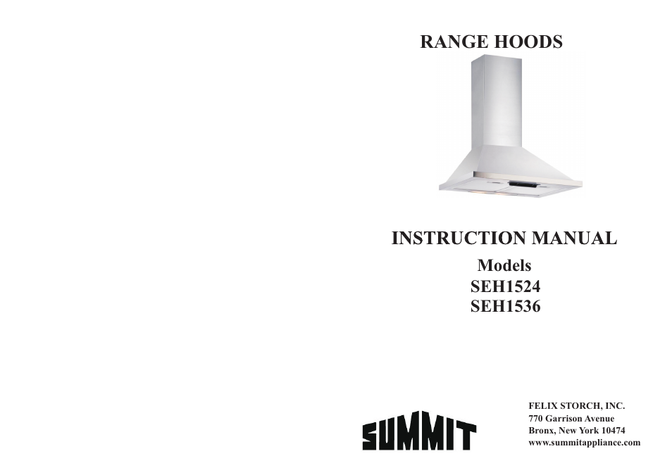 Summit SEH1536 User Manual | 12 pages