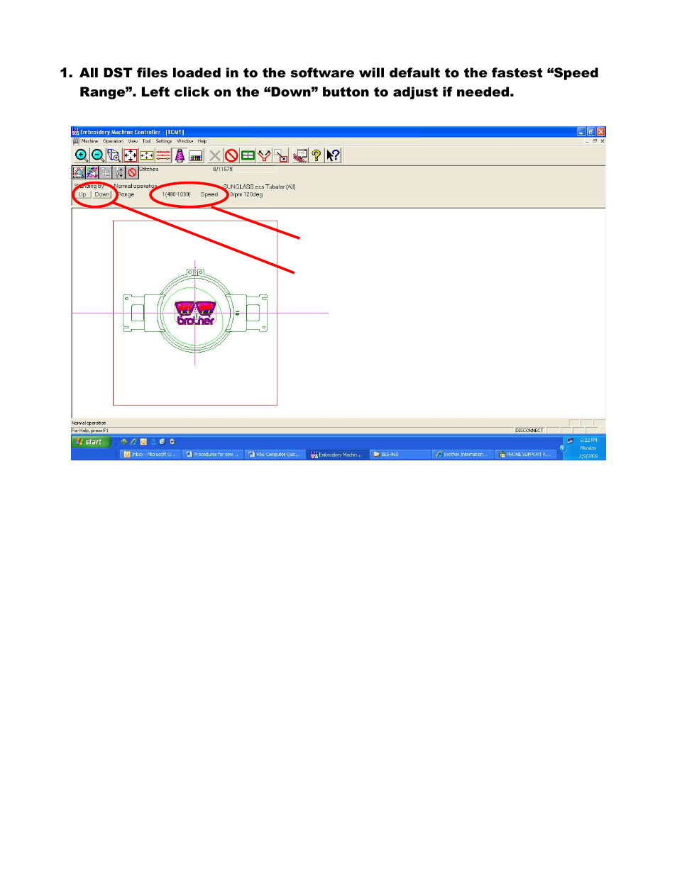 Setting sewing speed | Brother BES-1260 User Manual | Page 12 / 14