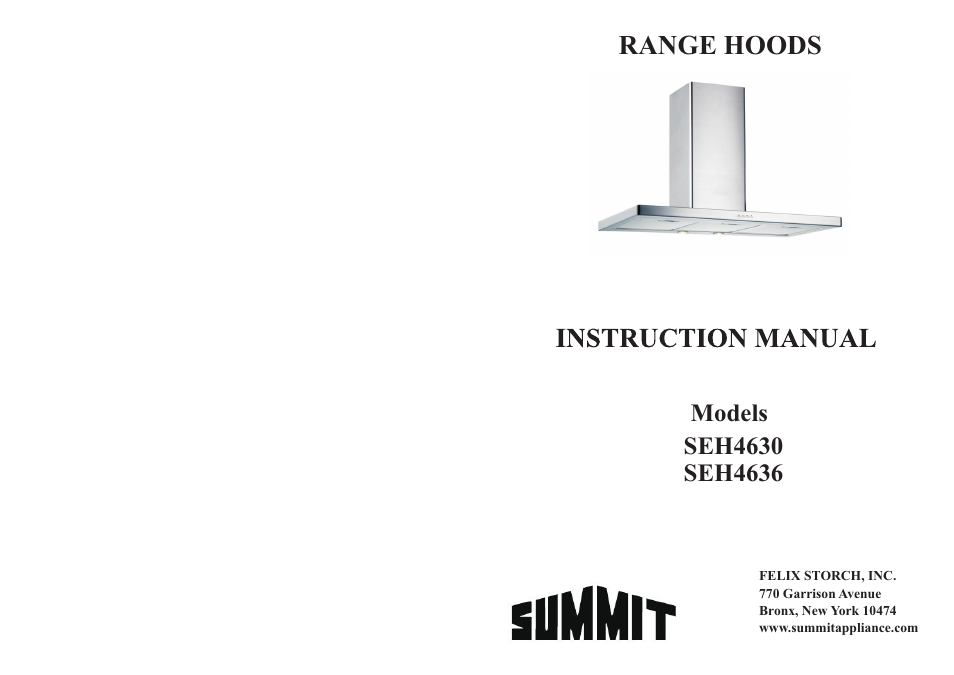 Summit SEH4636 User Manual | 12 pages