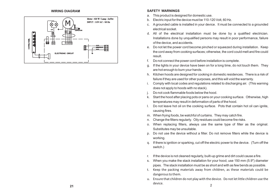 21 wiring diagram | Summit SEH3636 User Manual | Page 3 / 12