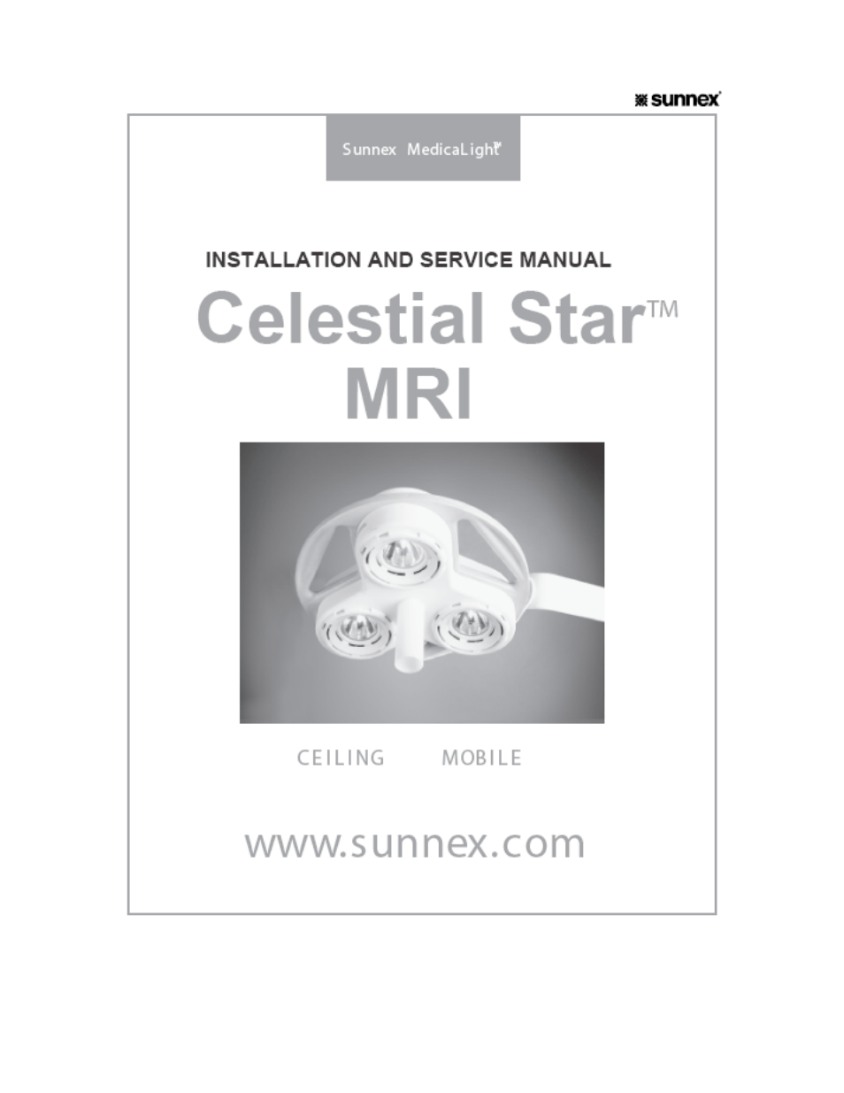 Sunnex CS2050D-MRI (Dual Ceiling) User Manual | 40 pages