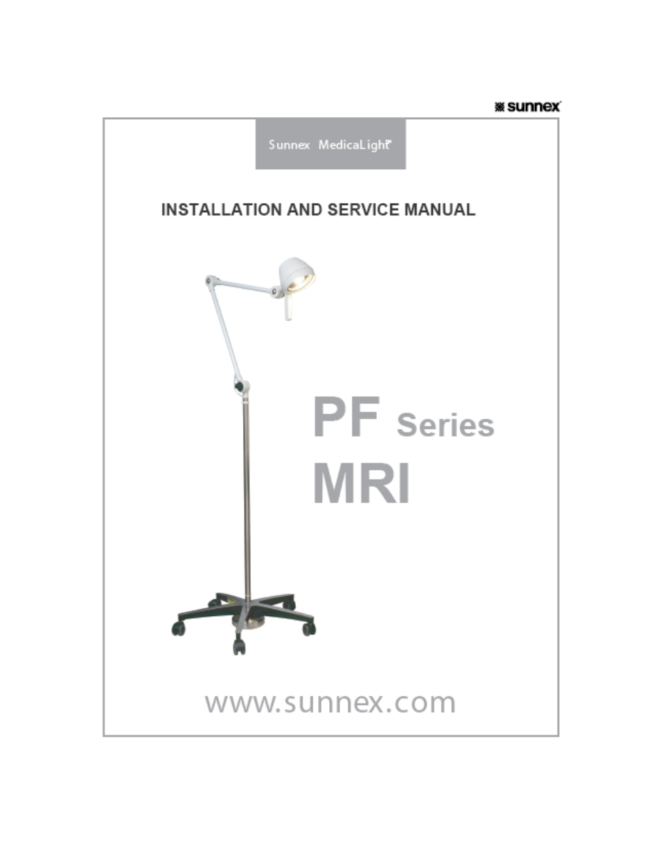 Sunnex PF Series (MRI) User Manual | 28 pages