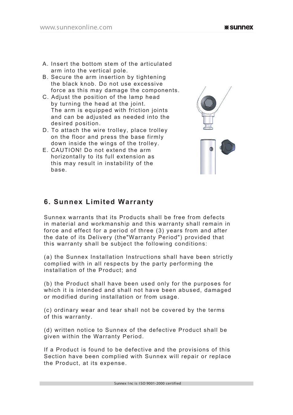 Sunnex limited warranty | Sunnex RLM-CLT-230V User Manual | Page 3 / 4