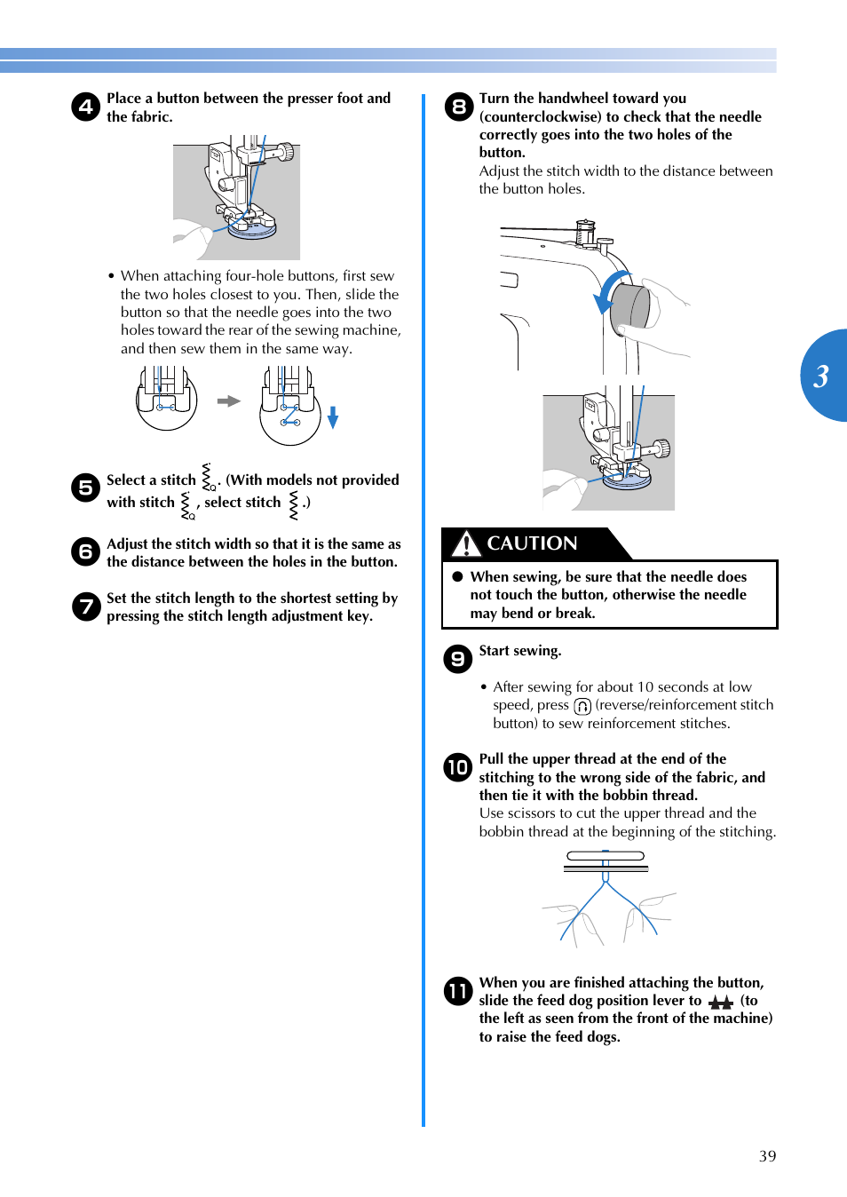 Caution | Brother CE-5000PRW User Manual | Page 41 / 68