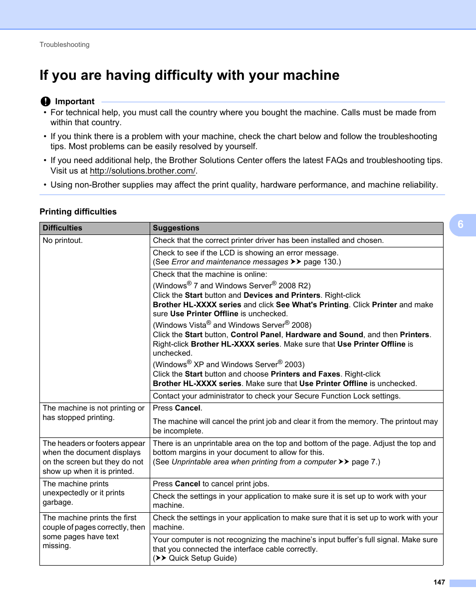 If you are having difficulty with your machine | Brother HL-5470DWT User Manual | Page 153 / 177