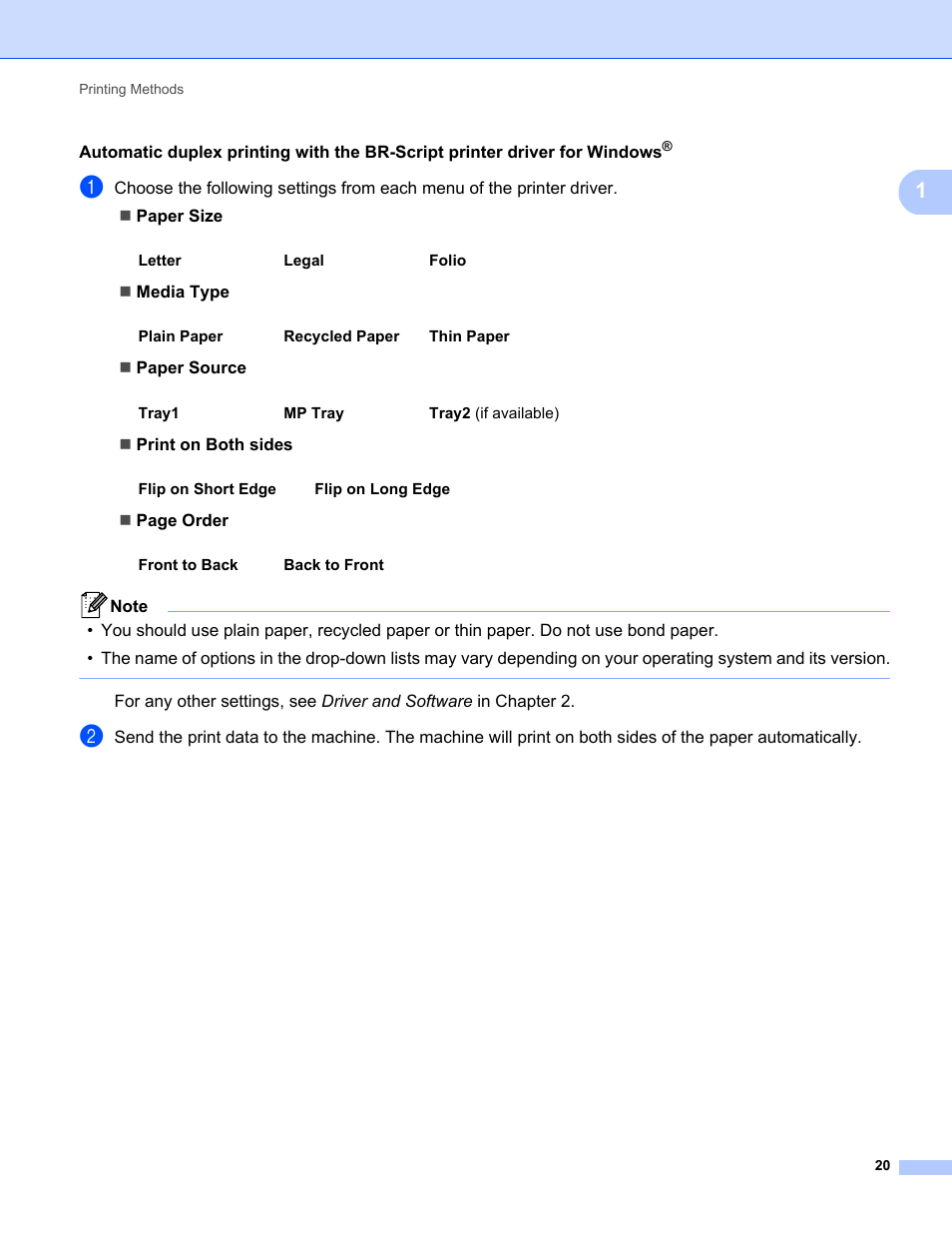 Brother HL-5470DWT User Manual | Page 26 / 177