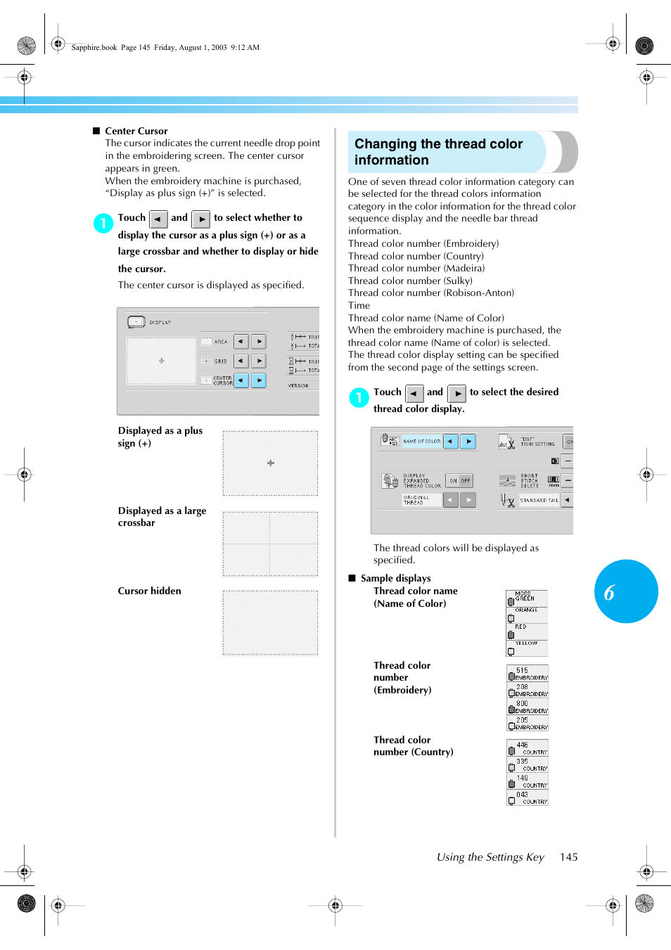 Changing the thread color information | Brother PR-600 User Manual | Page 164 / 228