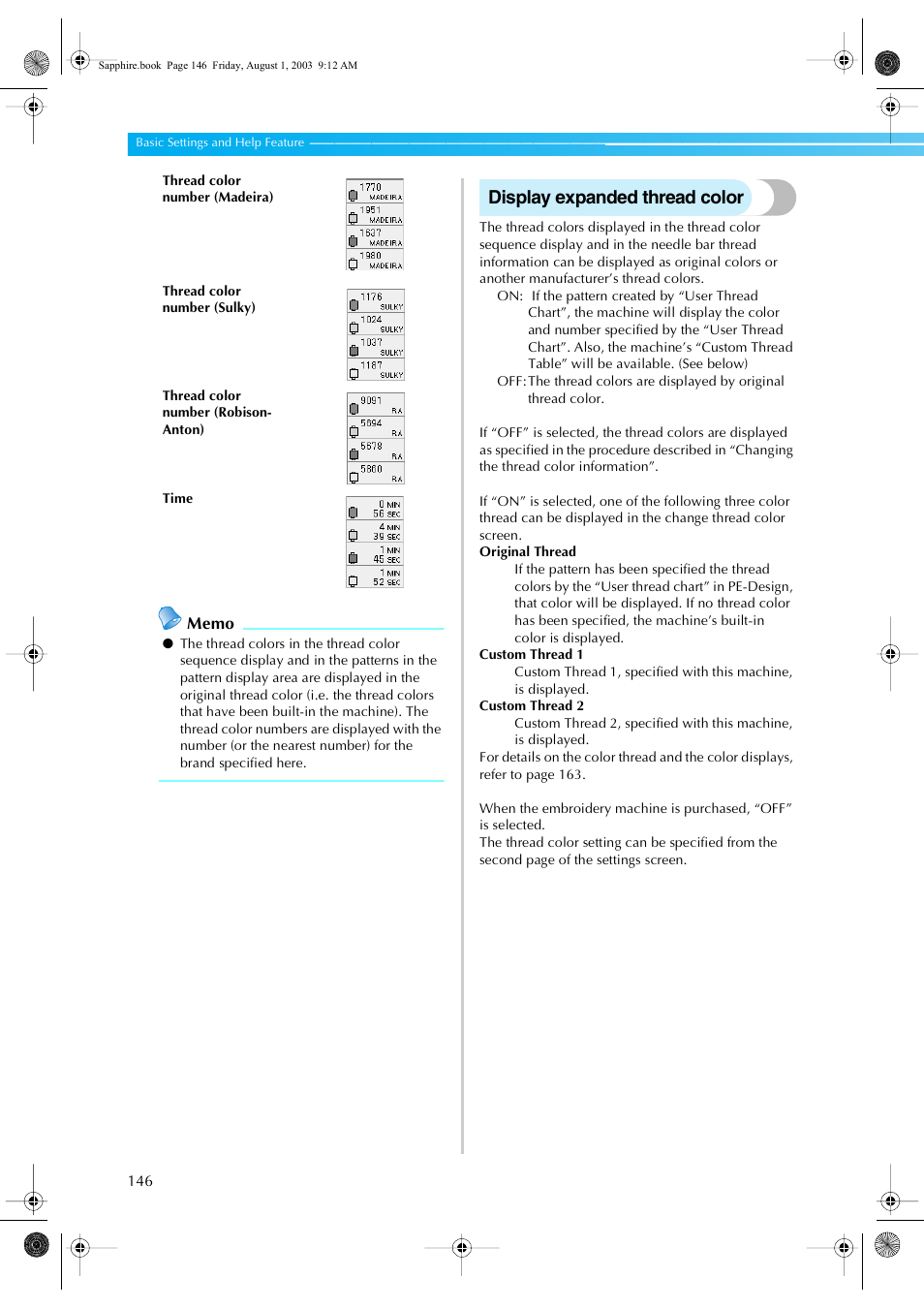 Display expanded thread color | Brother PR-600 User Manual | Page 165 / 228