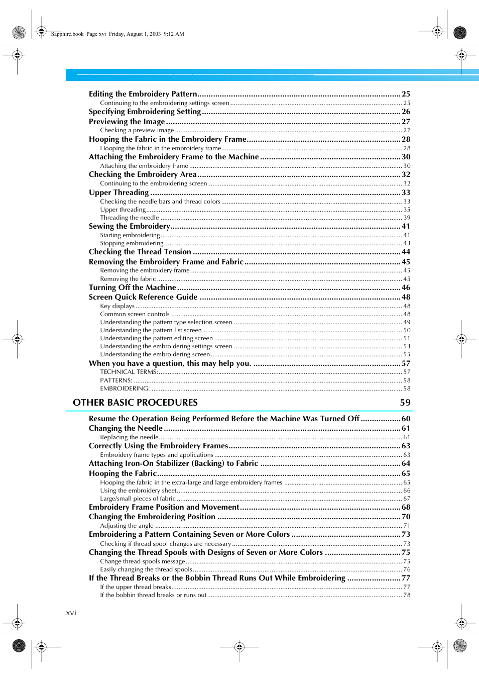 Other basic procedures 59 | Brother PR-600 User Manual | Page 17 / 228