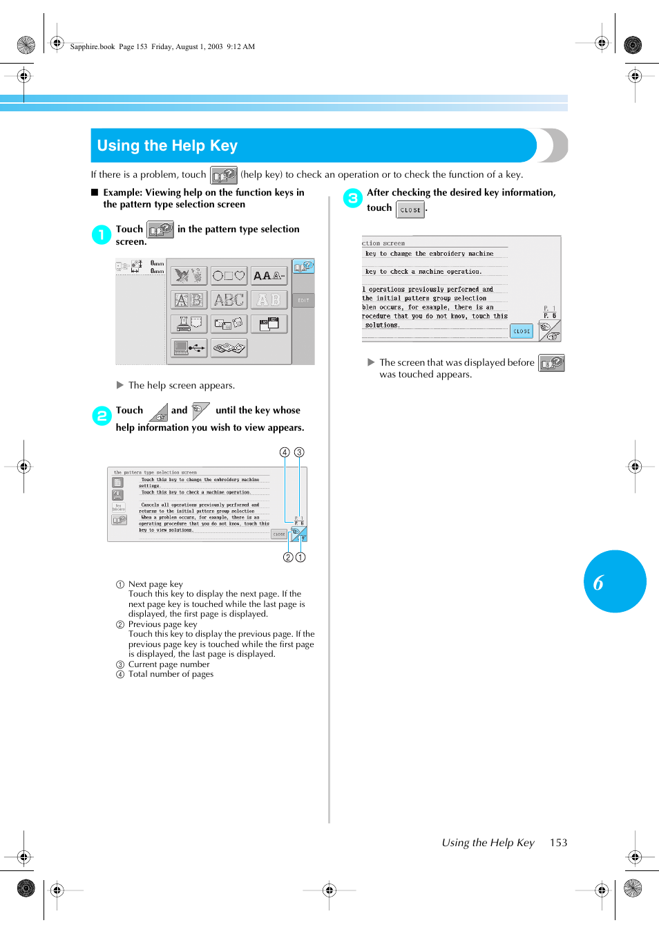 Using the help key | Brother PR-600 User Manual | Page 172 / 228