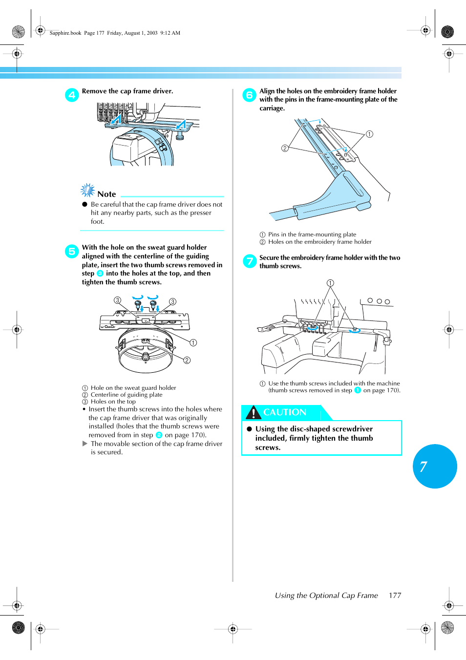 Caution | Brother PR-600 User Manual | Page 196 / 228