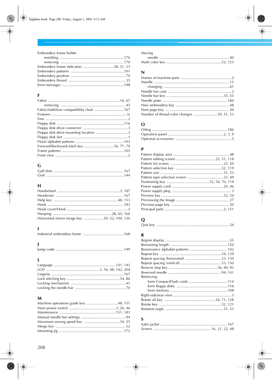 Brother PR-600 User Manual | Page 227 / 228