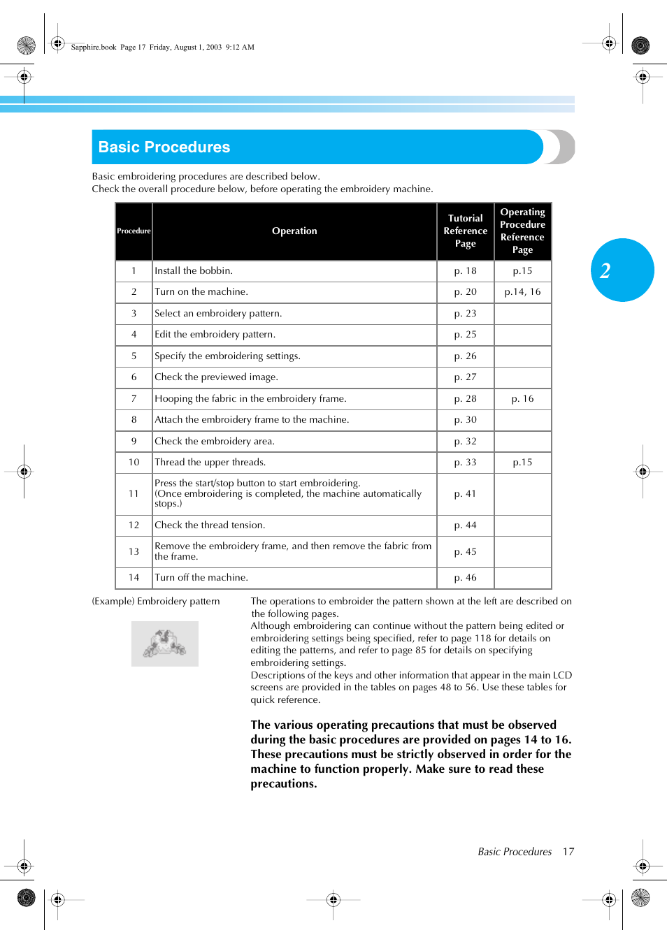 Basic procedures | Brother PR-600 User Manual | Page 36 / 228