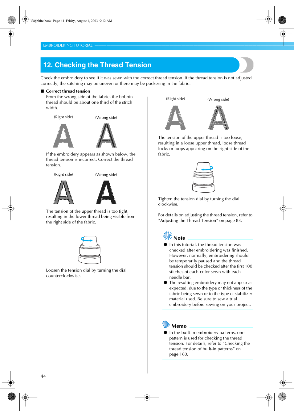 Checking the thread tension | Brother PR-600 User Manual | Page 63 / 228