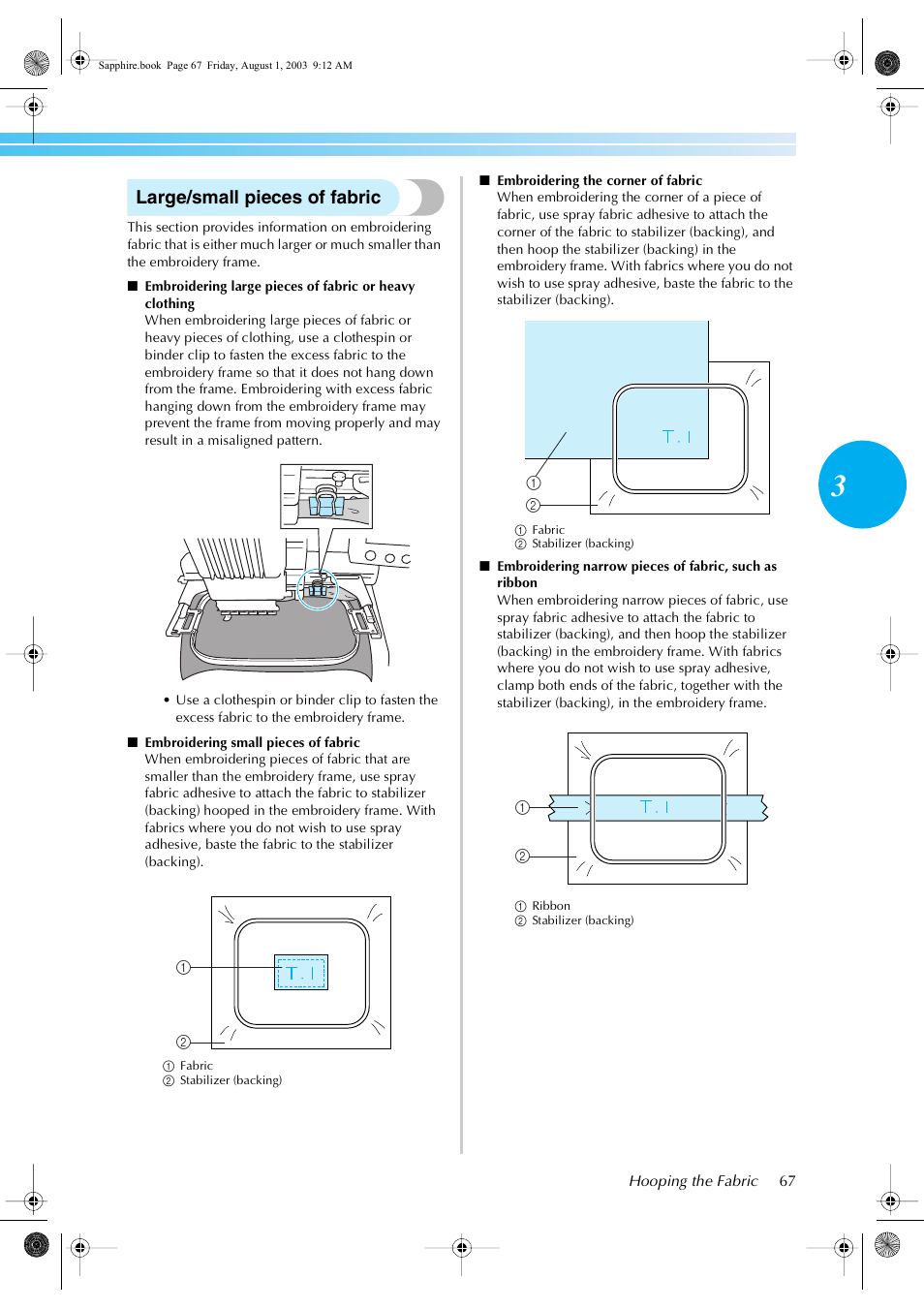 Large/small pieces of fabric | Brother PR-600 User Manual | Page 86 / 228