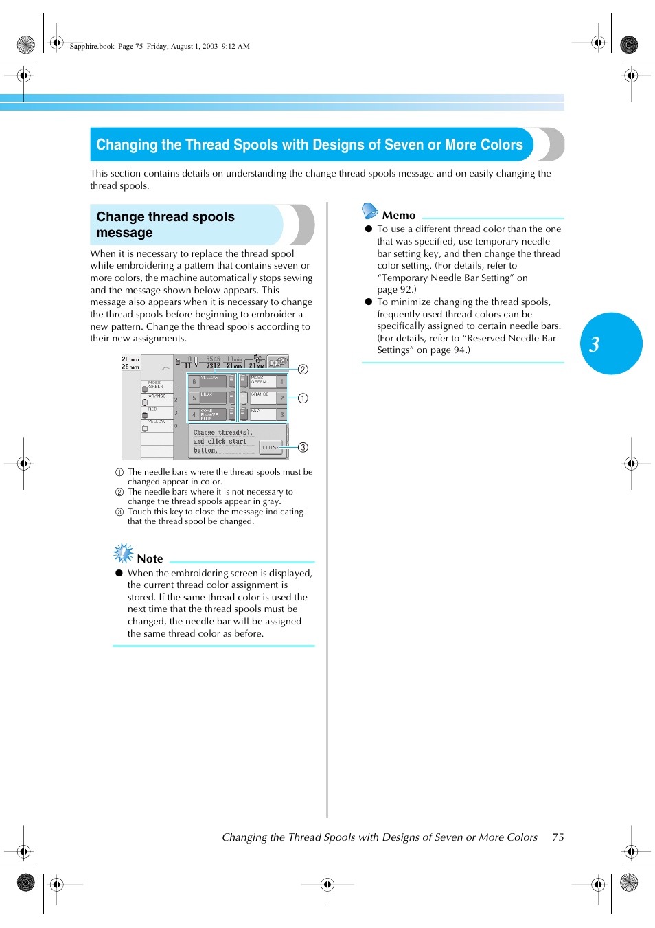 Change thread spools message | Brother PR-600 User Manual | Page 94 / 228