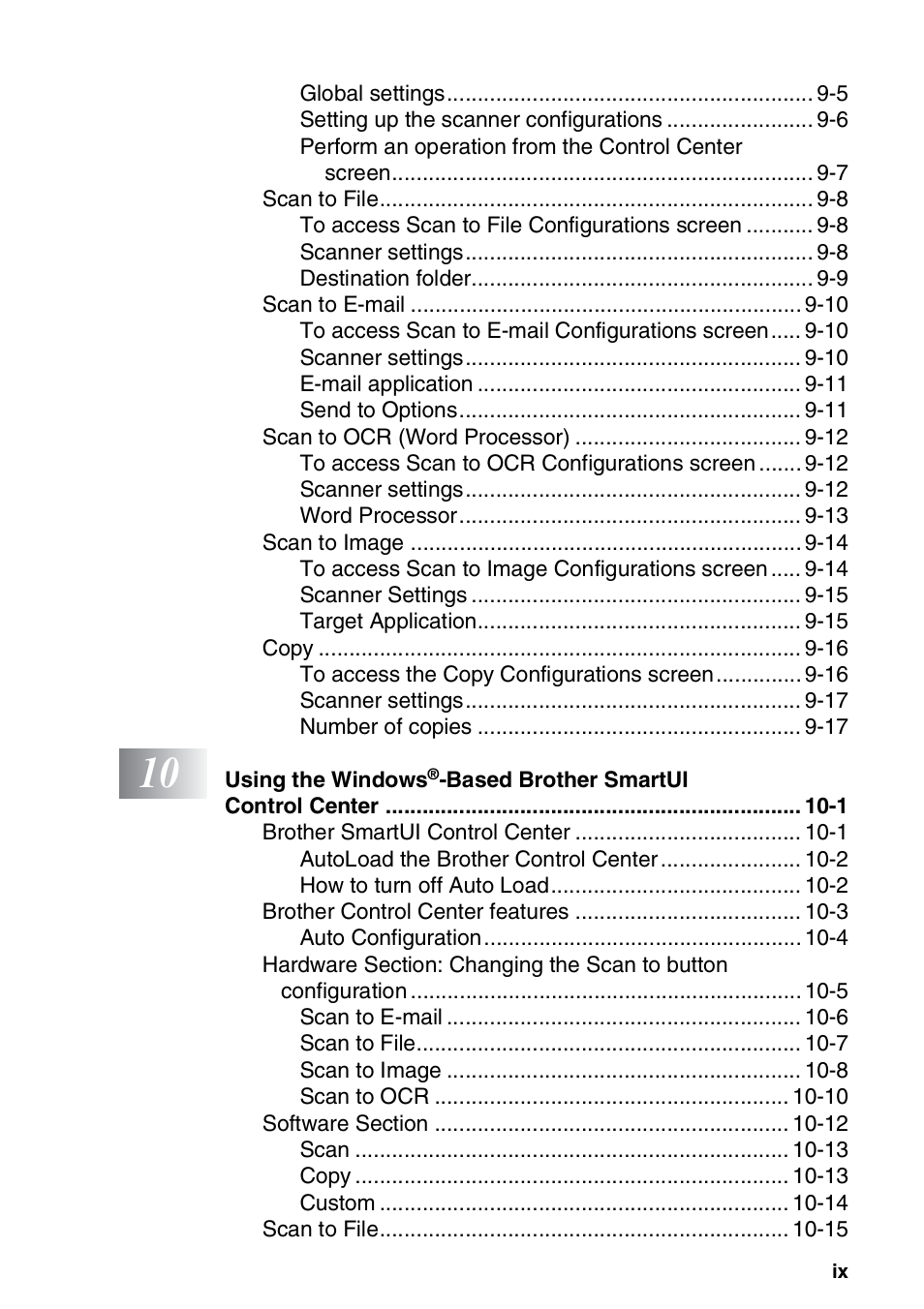 Brother DCP-8025D User Manual | Page 10 / 284