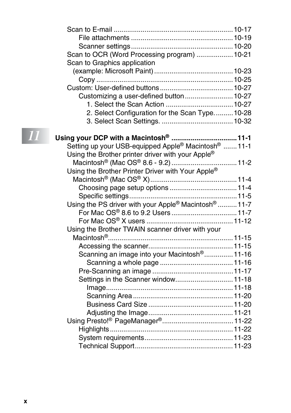 Brother DCP-8025D User Manual | Page 11 / 284