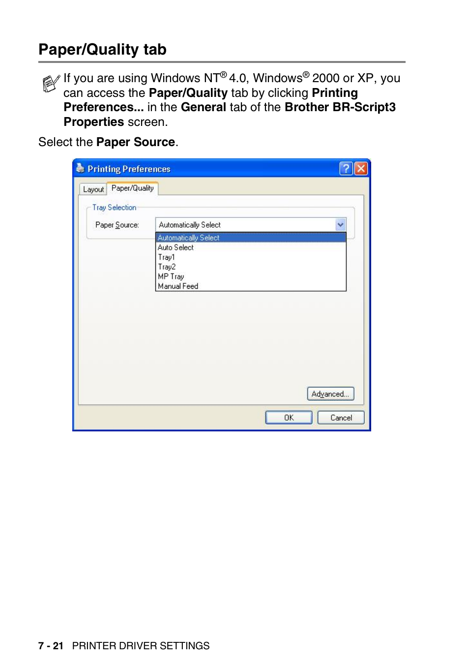 Paper/quality tab, Paper/quality tab -21 | Brother DCP-8025D User Manual | Page 115 / 284