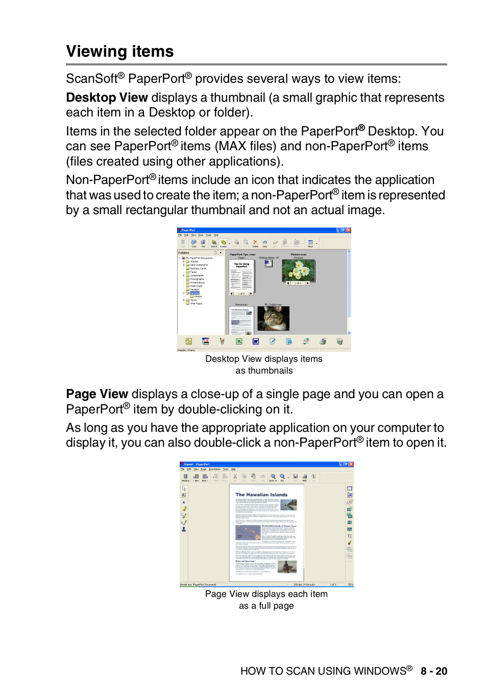 Viewing items, Viewing items -20 | Brother DCP-8025D User Manual | Page 136 / 284