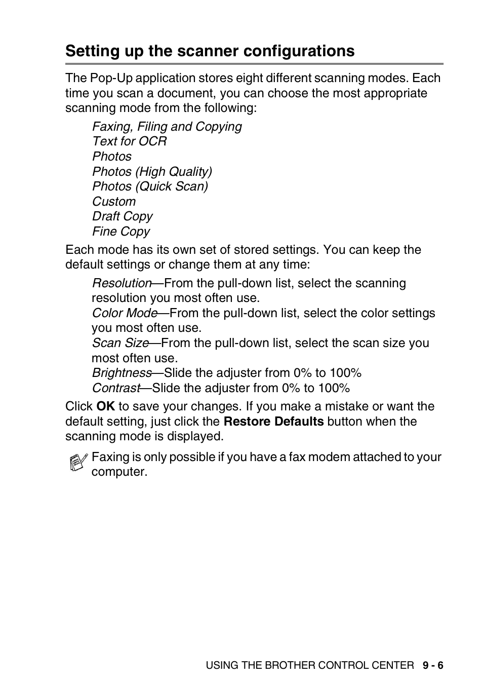 Setting up the scanner configurations, Setting up the scanner configurations -6 | Brother DCP-8025D User Manual | Page 146 / 284