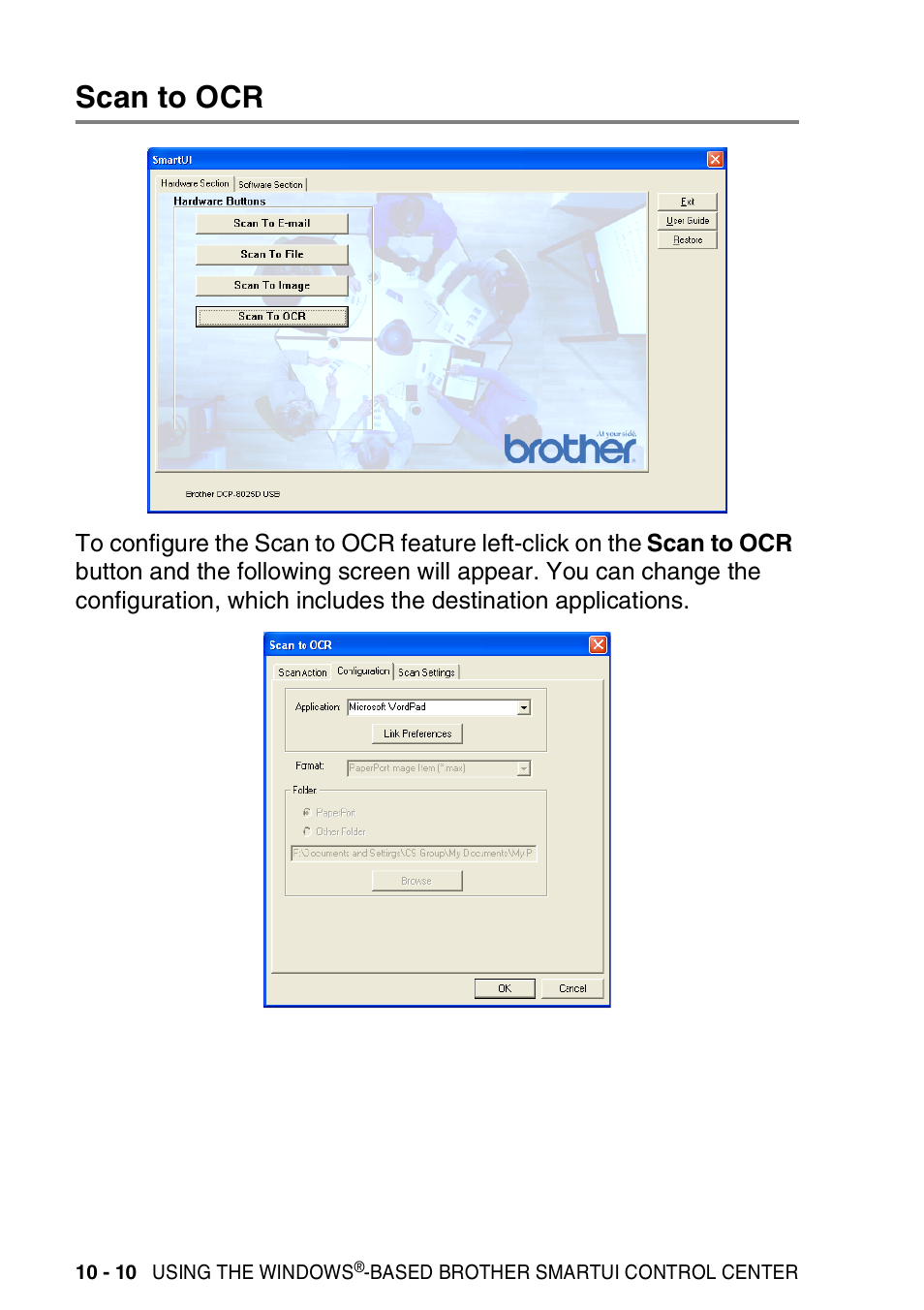 Scan to ocr, Scan to ocr -10 | Brother DCP-8025D User Manual | Page 167 / 284