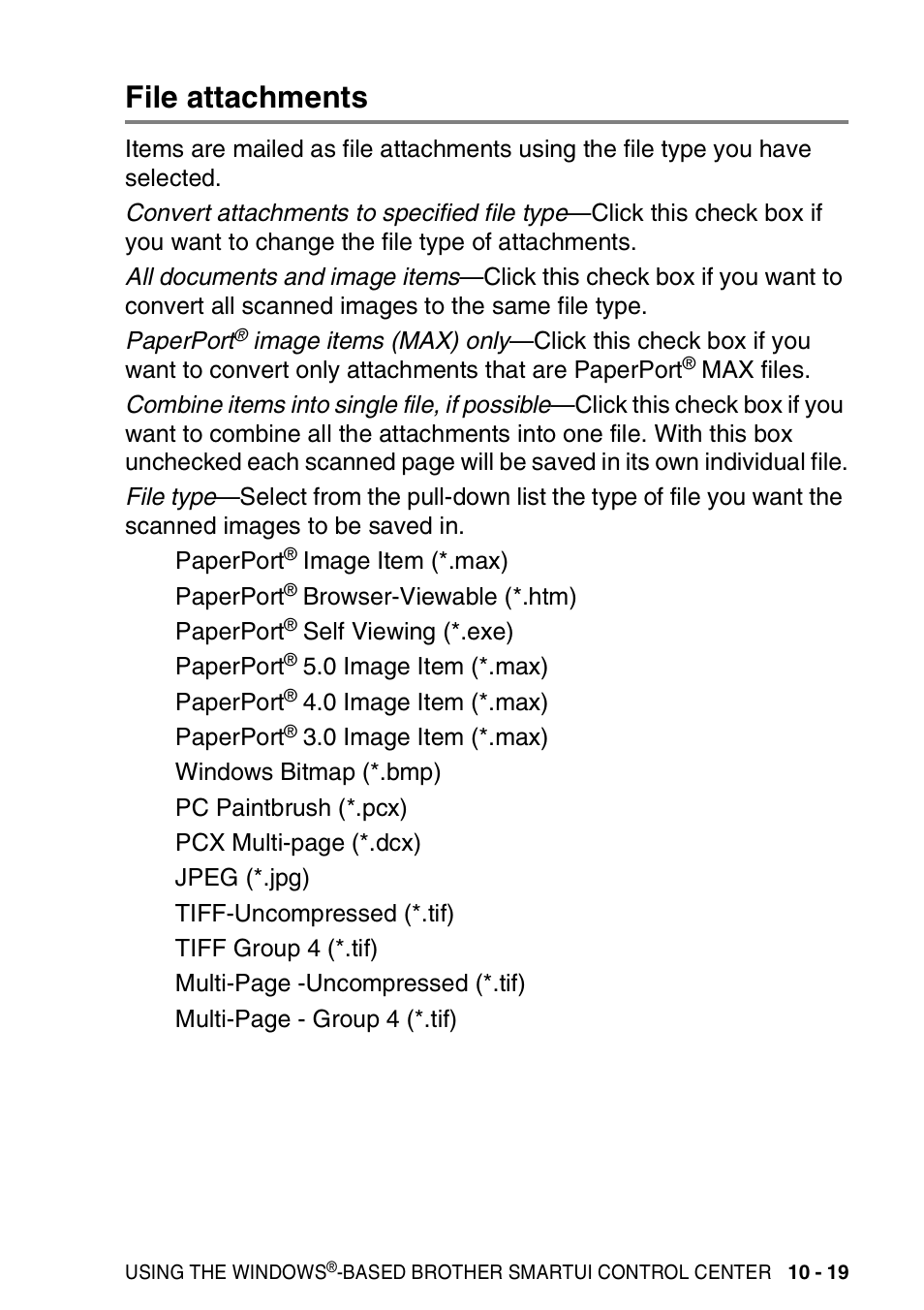 File attachments, File attachments -19 | Brother DCP-8025D User Manual | Page 176 / 284