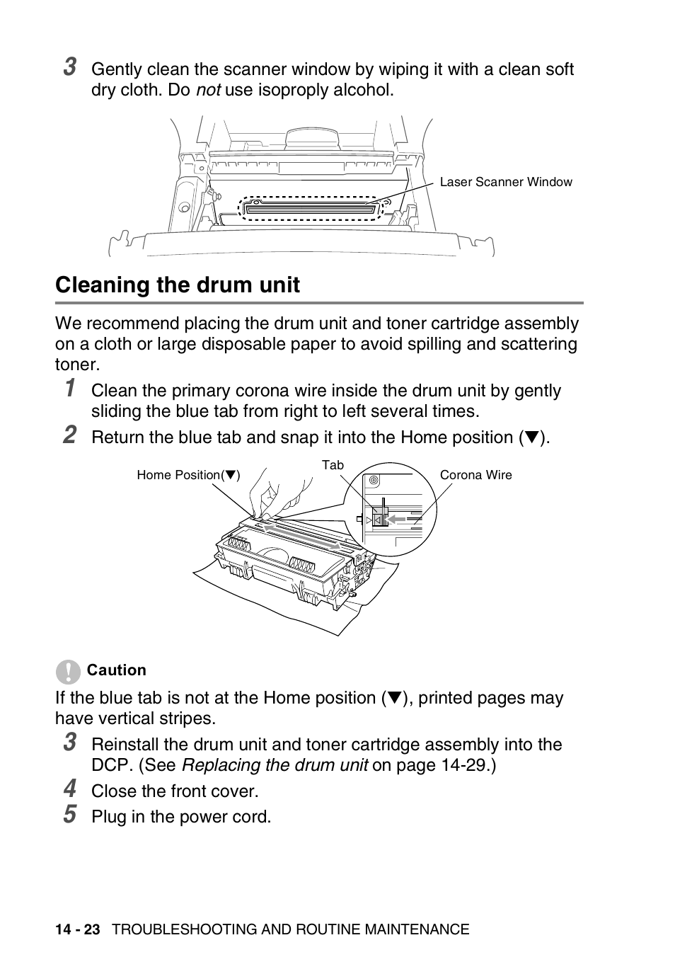 Cleaning the drum unit, Cleaning the drum unit -23 | Brother DCP-8025D User Manual | Page 251 / 284