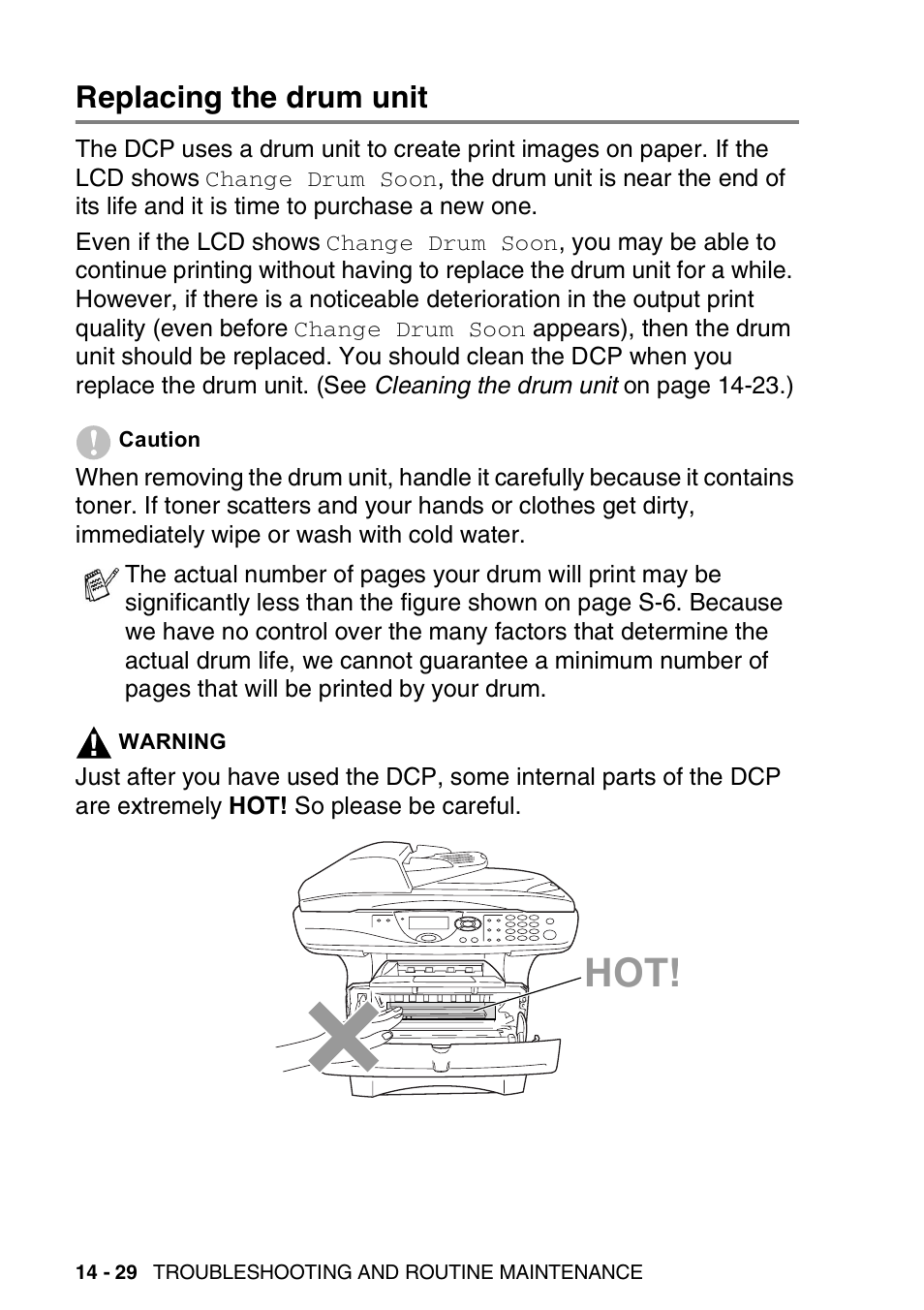Replacing the drum unit, Replacing the drum unit -29 | Brother DCP-8025D User Manual | Page 257 / 284