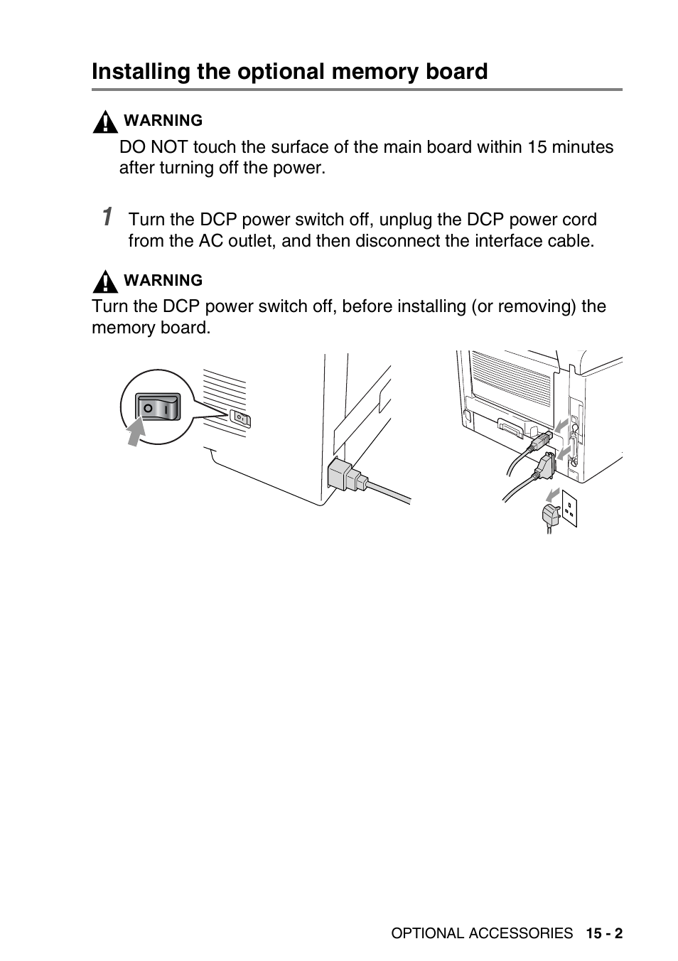 Installing the optional memory board, Installing the optional memory board -2 | Brother DCP-8025D User Manual | Page 262 / 284
