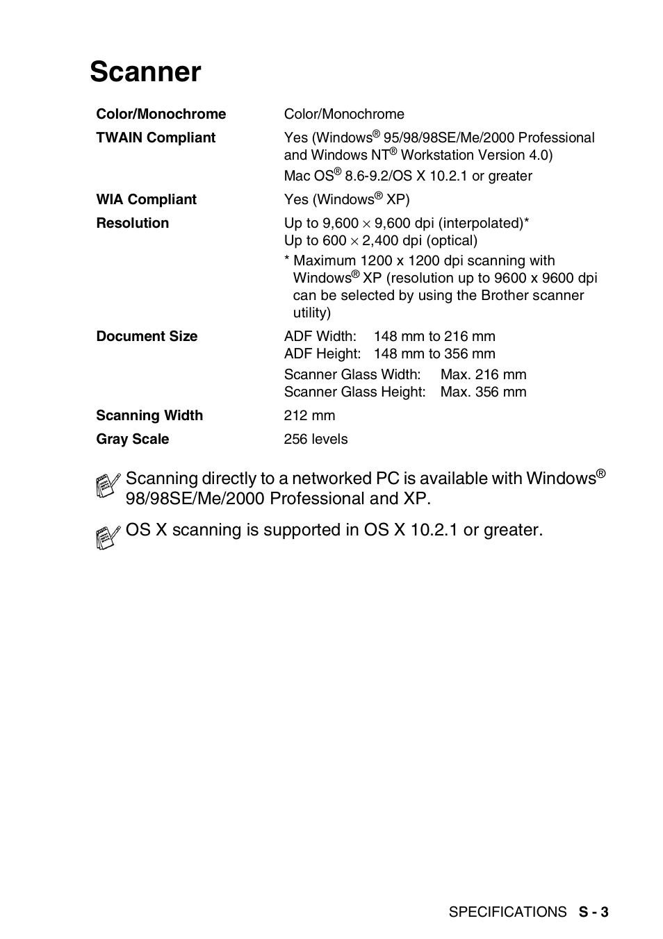 Scanner | Brother DCP-8025D User Manual | Page 276 / 284