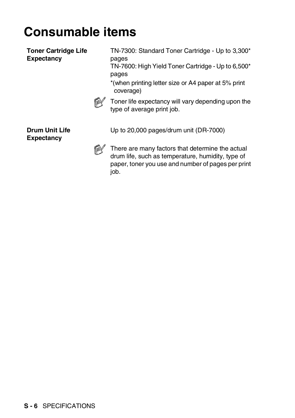 Consumable items | Brother DCP-8025D User Manual | Page 279 / 284