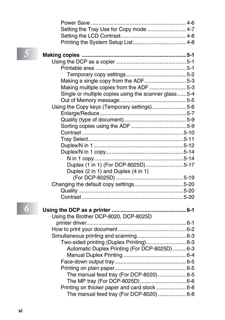 Brother DCP-8025D User Manual | Page 7 / 284