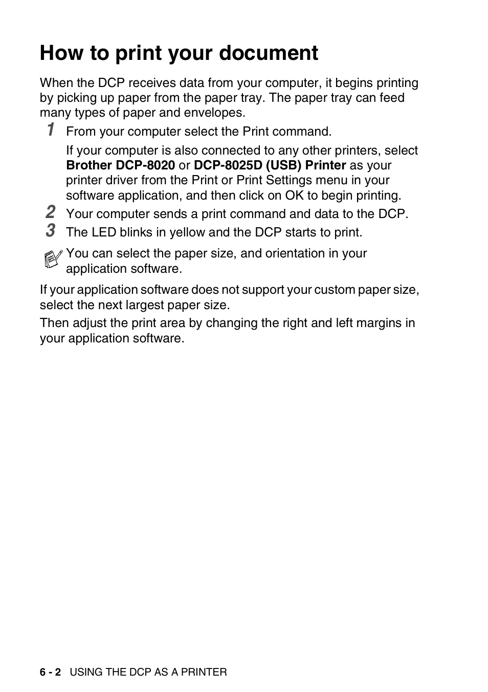 How to print your document, How to print your document -2 | Brother DCP-8025D User Manual | Page 77 / 284