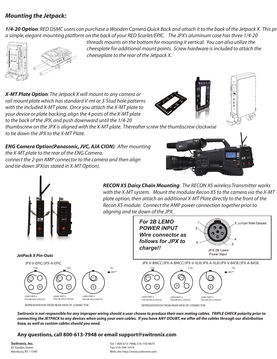 Mounting the jetpack | Switronix Jetpack X User Manual | Page 2 / 2