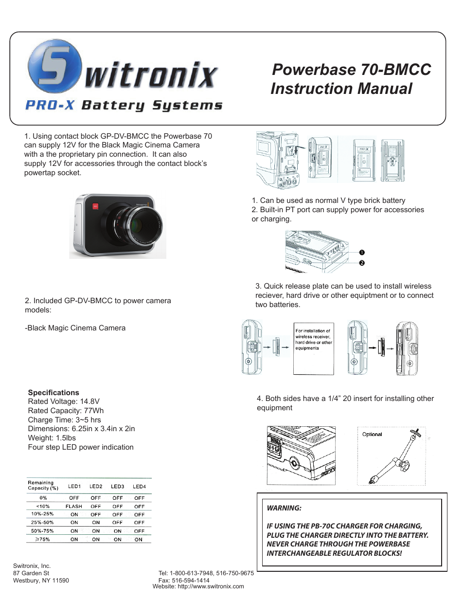 Switronix PB70BMCC User Manual | 1 page