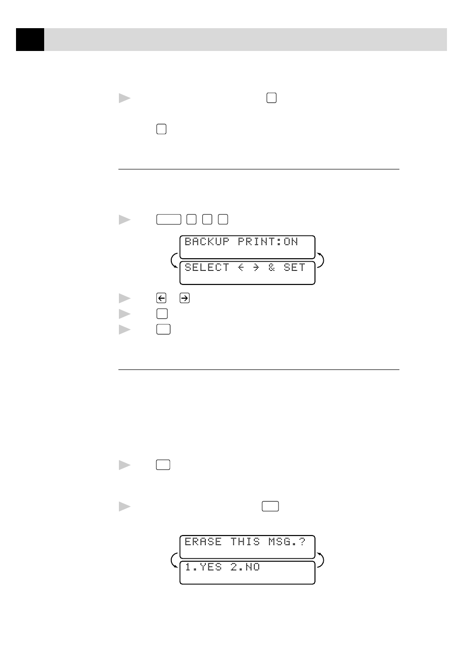 Backup printing option, Erasing messages, Backup printing option erasing messages | To erase voice messages individually | Brother MFC7150C User Manual | Page 111 / 275