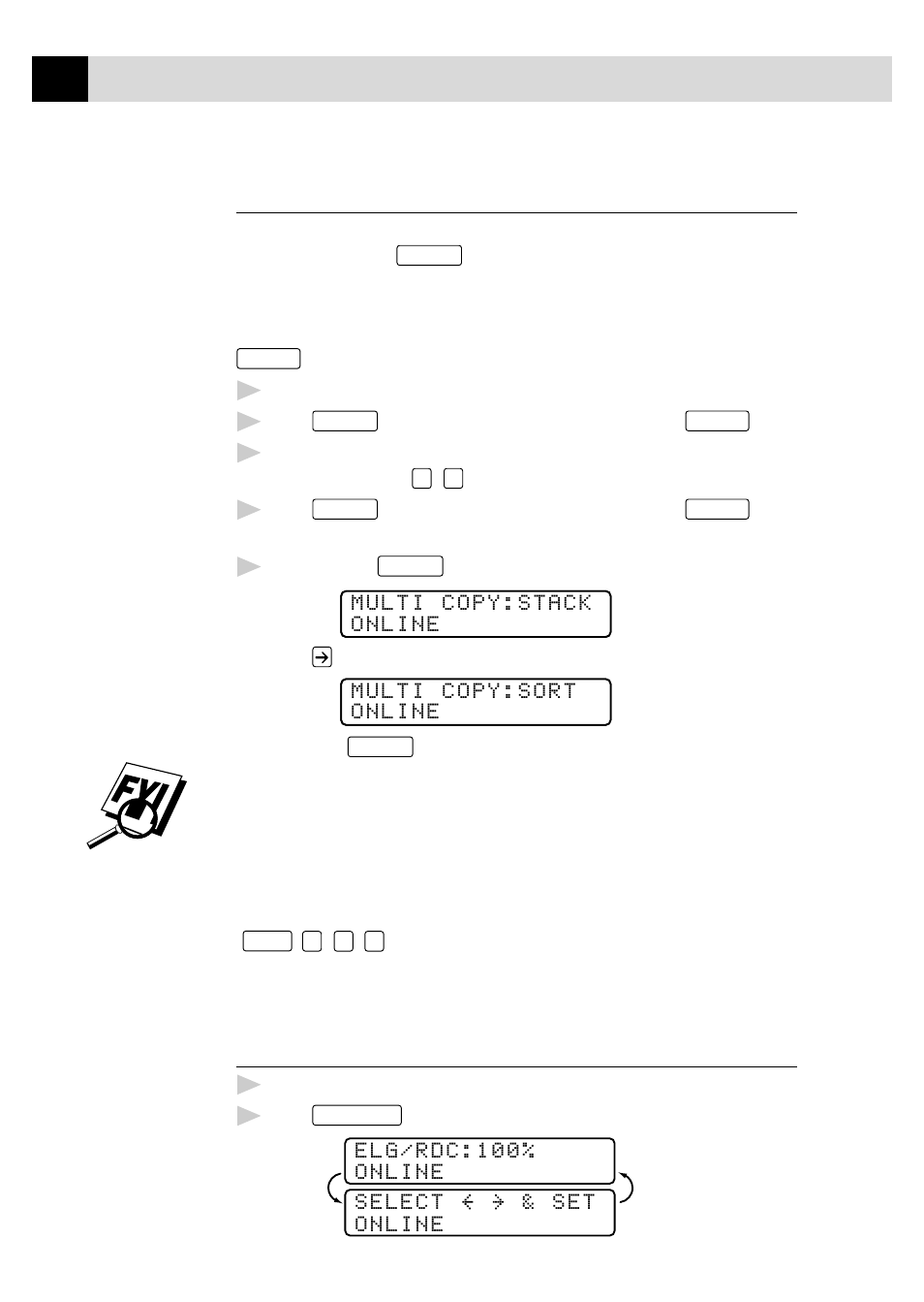 Making multiple copies, Temporary setting) | Brother MFC7150C User Manual | Page 121 / 275