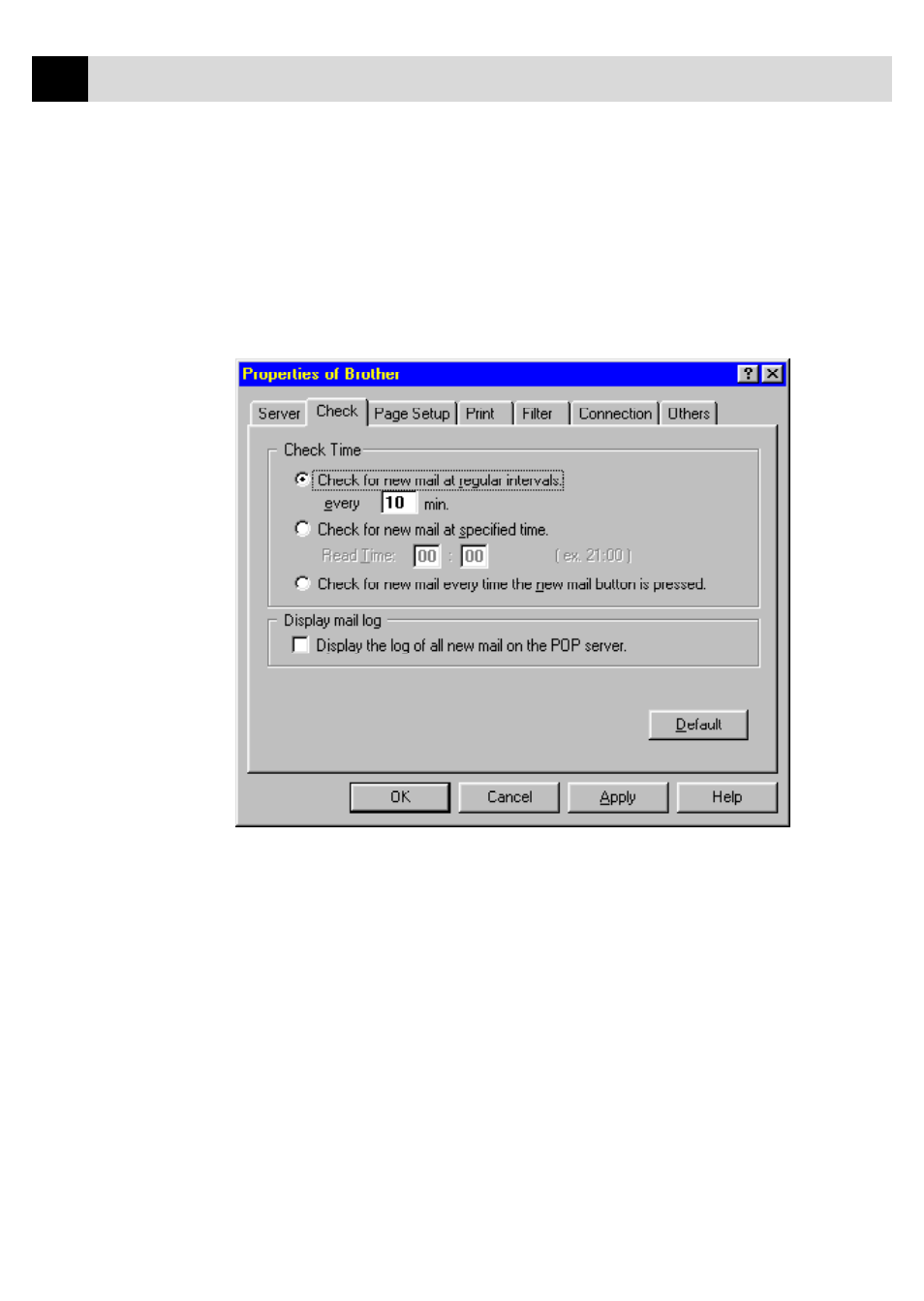 Setting the check time | Brother MFC7150C User Manual | Page 213 / 275